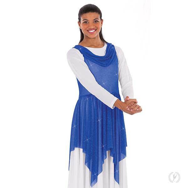 Adult's Shimmer Draped Neck Handkerchief Tunic - Eurotard 13860